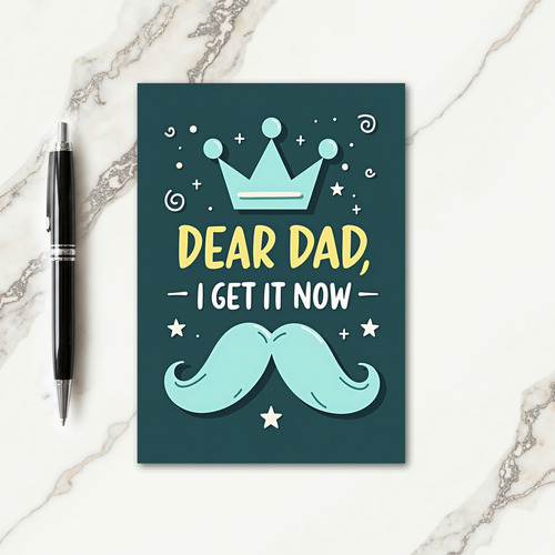 Teal Crown Dear Dad Card