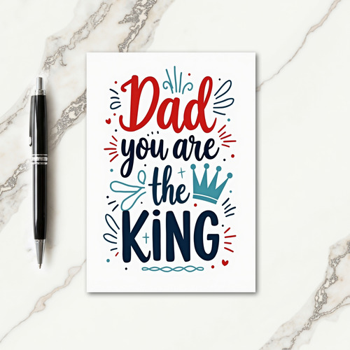 Teal Crown Fathers Day Card