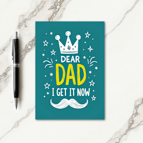 Teal Crown Sweet Fathers Day Card