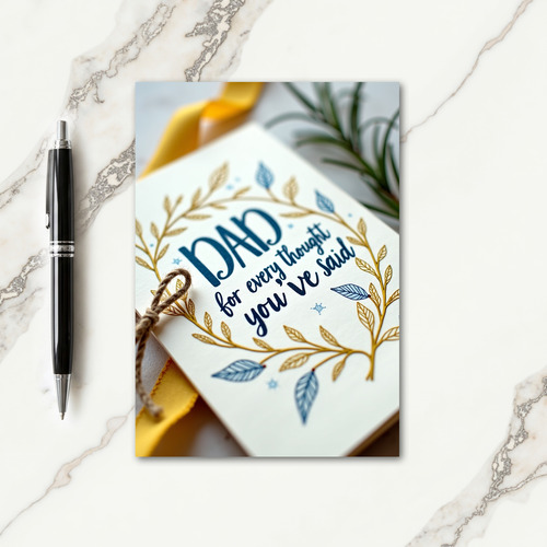 Teal Dad Floral Fathers Day Card