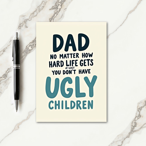Teal Dad Funny Kids Fathers Day Card