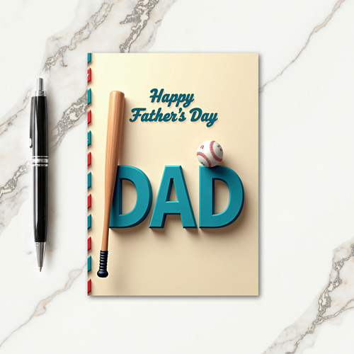 Teal Dad Illustration Card
