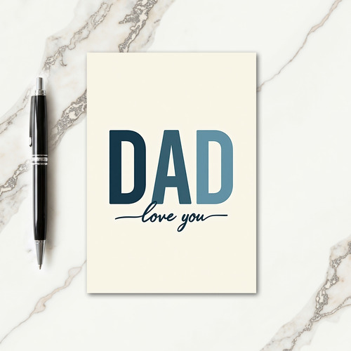 Teal Dad Love You Card