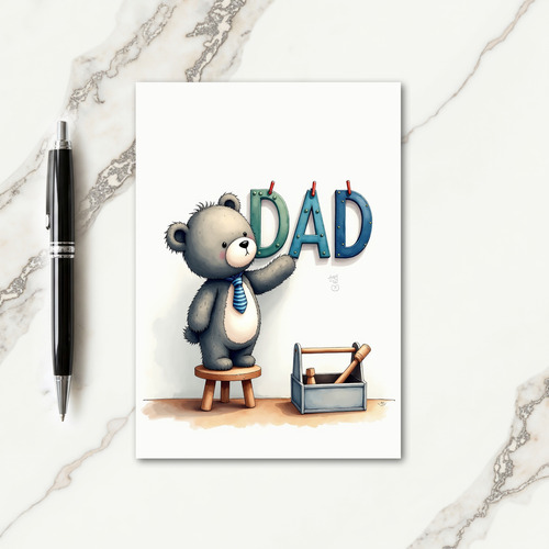 Teal Dad Rivets Fathers Day Card