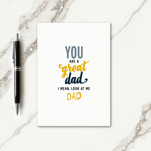 Teal Dad Script Typography Card