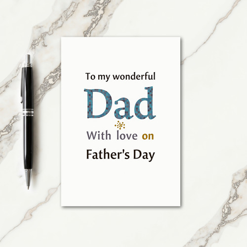 Teal Dad Sweet Fathers Day Card