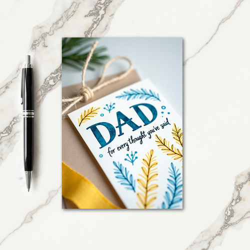 Teal Dad Thought Fathers Day Card
