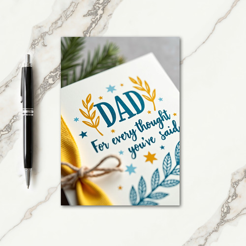 Teal Dad Thoughtful Fathers Day Card