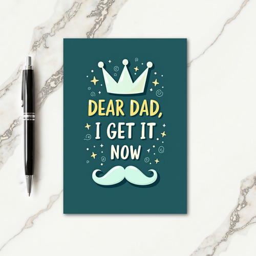 Teal Dear Dad Card
