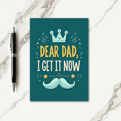 Teal Dear Dad Moment Card