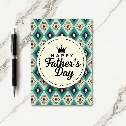 Teal Diamonds Fathers Day Card