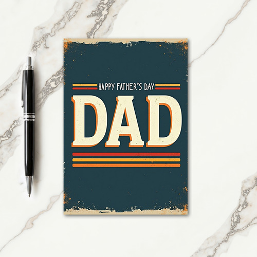 Teal Distressed Dads Day Card