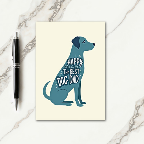 Teal Dog Best Dog Dad Card