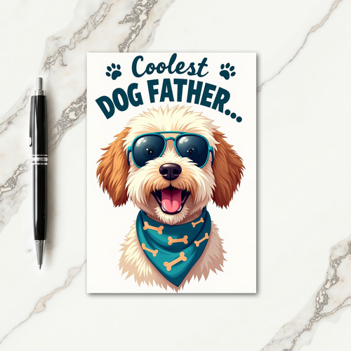 Teal Dog Fathers Day Card