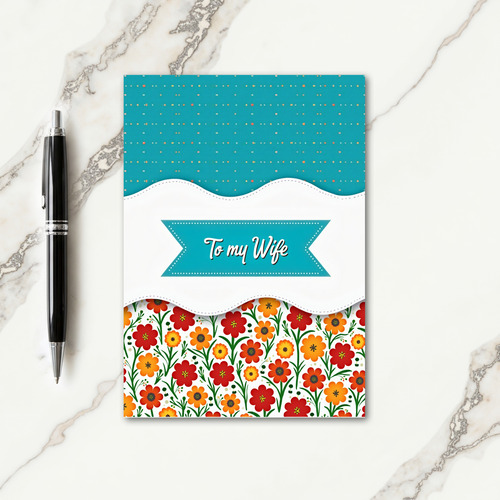 Teal Dots Wife Mothers Day Card