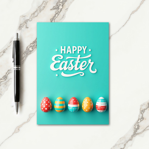 Teal Easter Faux Finish Card