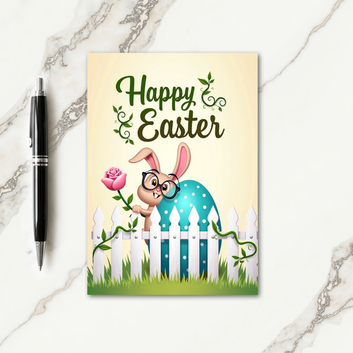 Teal Egg Faux Gold Foil Look Card