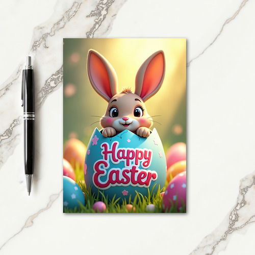Teal Egg Happy Easter Card