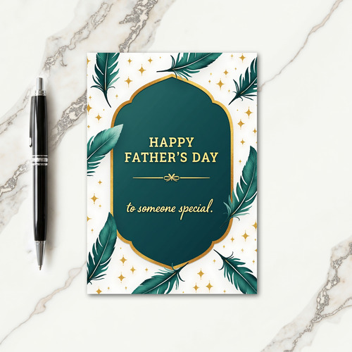 Teal Elegant Fathers Day Card