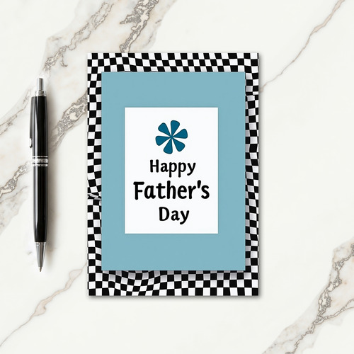 Teal Emblem Fathers Day Card