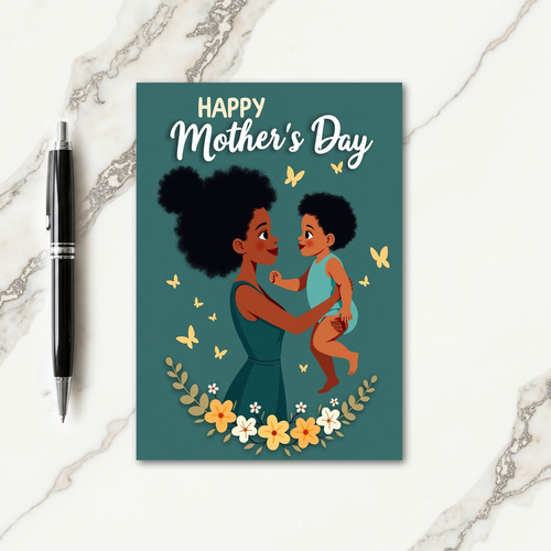 Teal Embrace Mothers Day Card