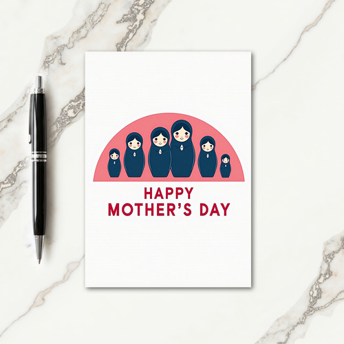 Teal Family Mothers Day Card