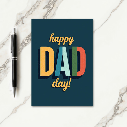 Teal Fathers Day Block Card