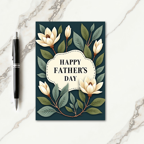 Teal Fathers Day Blossom Card