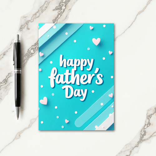 Teal Fathers Day Card