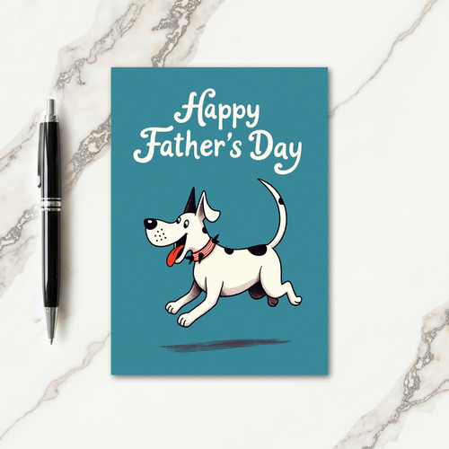Teal Fathers Day Dog Motion Card