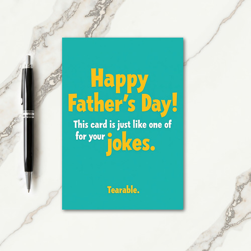 Teal Fathers Day Greeting Card