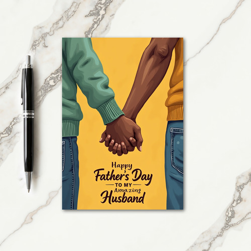 Teal Fathers Day Hand Card