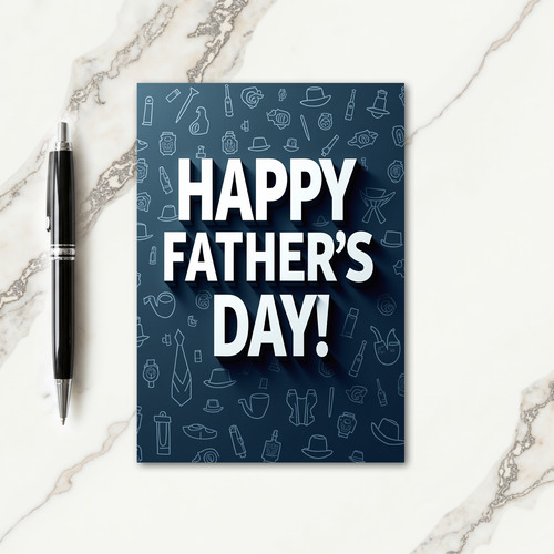 Teal Fathers Day Hats Card
