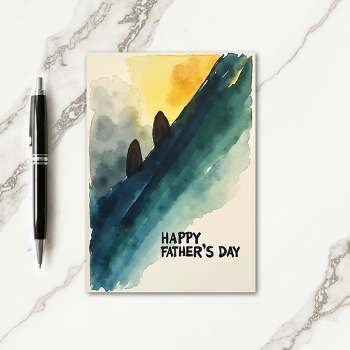 Teal Fathers Day Landscape Card