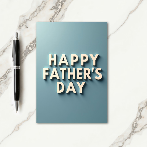 Teal Fathers Day Letter Card