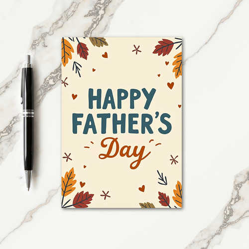 Teal Fathers Day Lettering Card