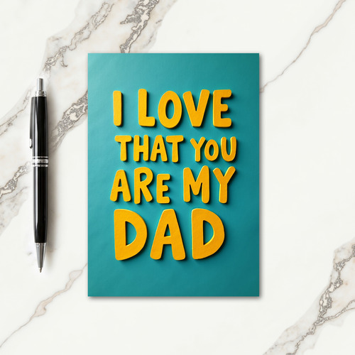 Teal Fathers Day Letters Card