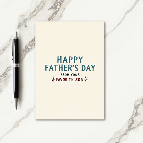 Teal Fathers Day Message Card