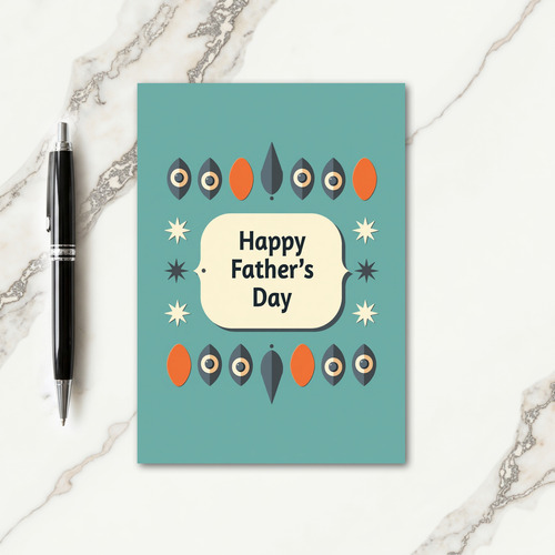 Teal Fathers Day Pattern Card