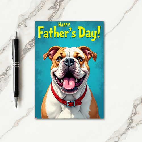 Teal Fathers Day Pup Card