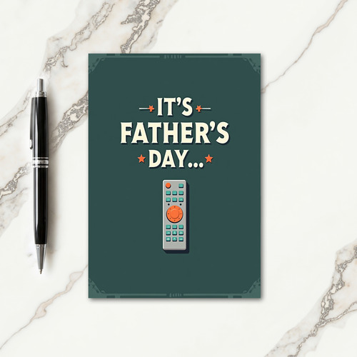 Teal Fathers Day Remote Control Card