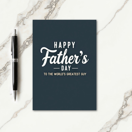 Teal Fathers Day Script Card