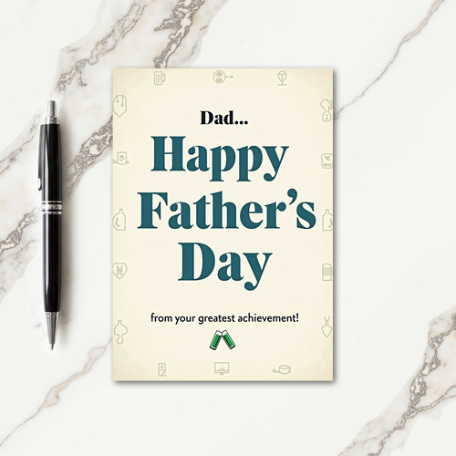 Teal Fathers Day Toast Card