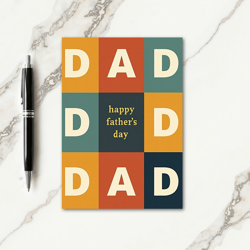 Teal Fathers Day Type Card