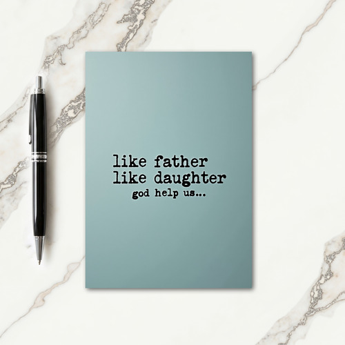 Teal Fathers Day Typewriter Card