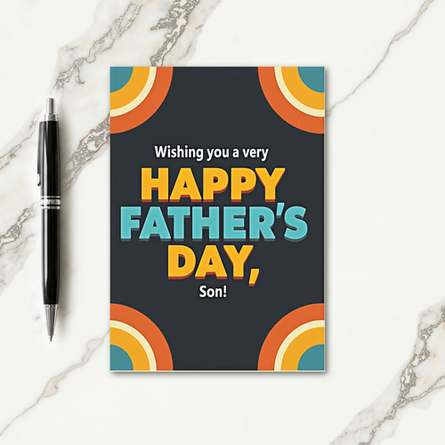 Teal Fathers Day Wishes Card