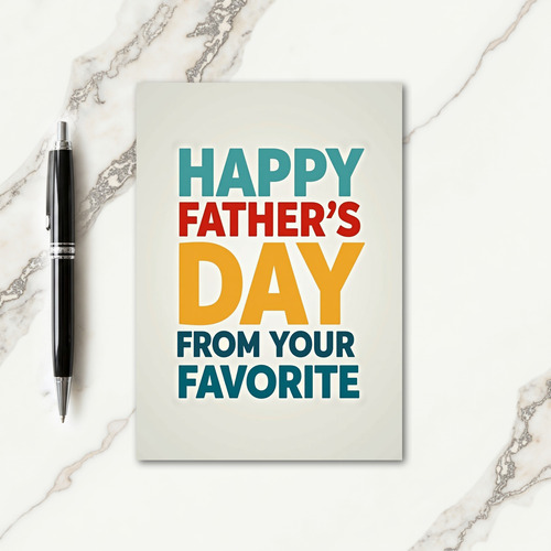Teal Fathers Day Words Card