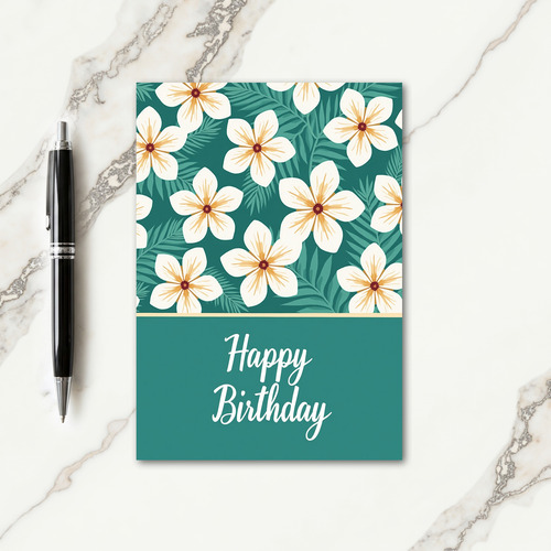 Teal Fern Birthday Card