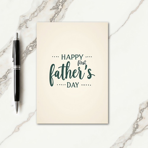 Teal First Fathers Day Graphic Card