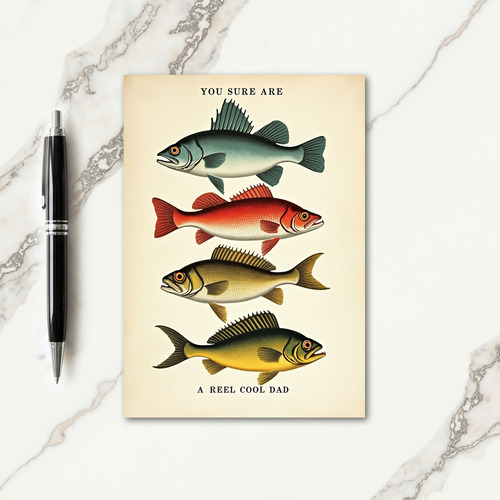 Teal Fish Fathers Day Card